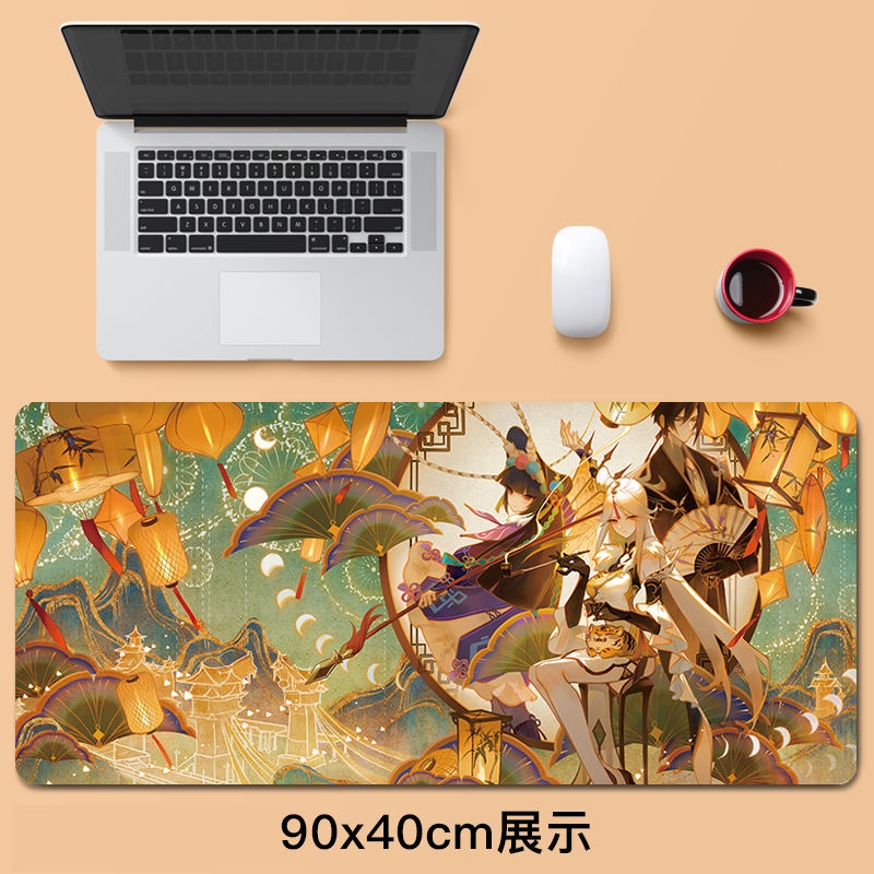 Tấm Lót Chuột Và Bàn Phím Máy Tính Cỡ Lớn Keqingkei Keli Zhongli Ganyu Hutao Tùy Chỉnh 5JYO
