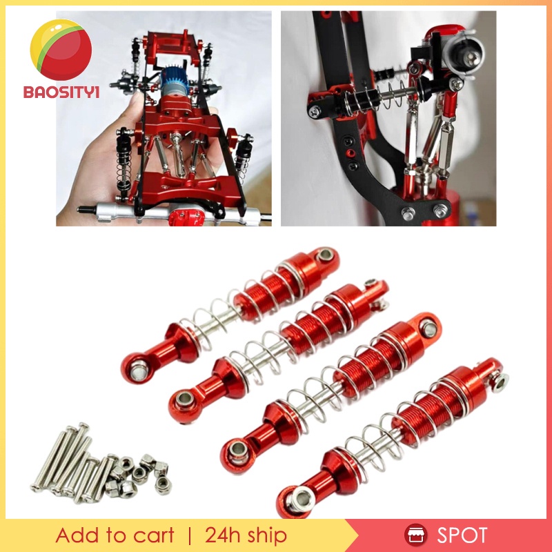 Set 1 / 4 Phuộc Giảm Xóc Bằng Kim Loại Nhôm Thay Thế Cho Xe Hơi Điều Khiển Từ Xa MN D90 D91 99S WPL C14 C24 1 / 12