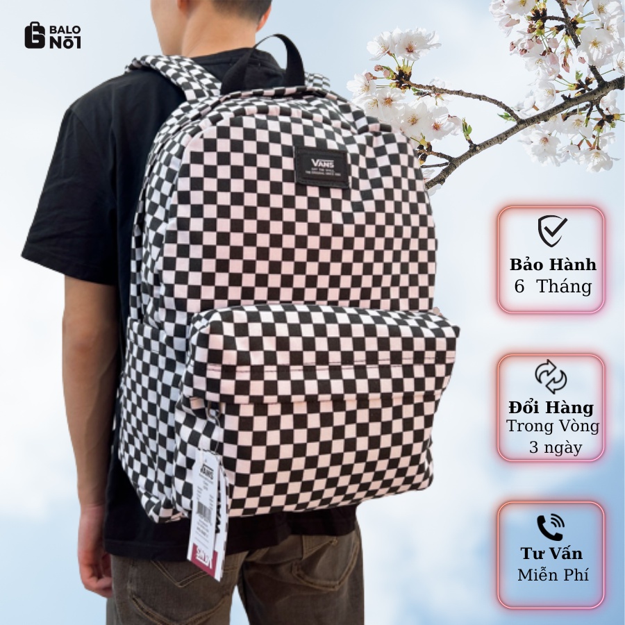 Balo V.A.N.S Đi Học - Du lịch thời trang nam nữ màu đen trắng