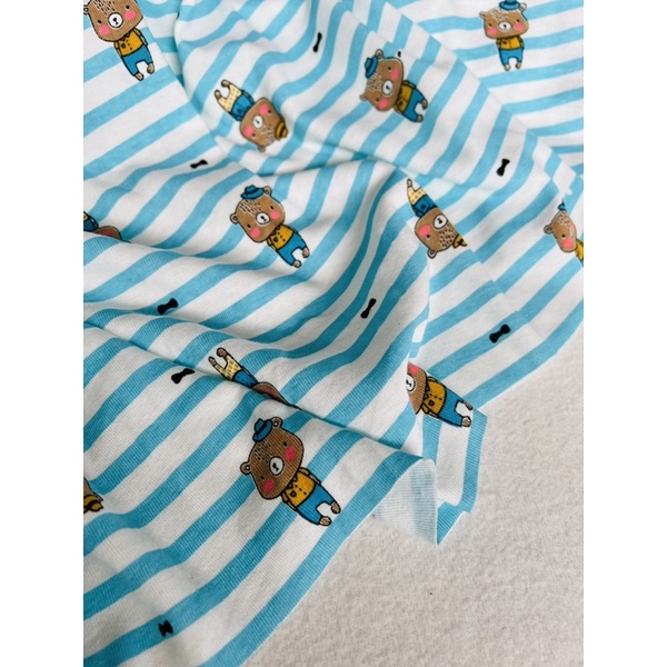 Vải thun cotton borip hình gấu
