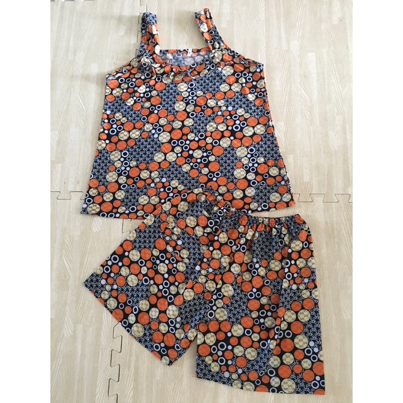 (45-70kg) Bộ thun 2 dây quần đùi thun aty (nhiều hoa)