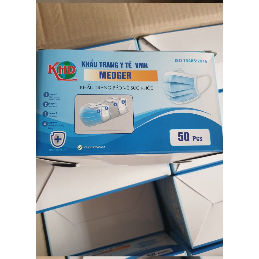 [Ưu đãi] HỘP 50 KHẨU TRANG Y TẾ THAN HOẠT TÍNH 4 LỚP, có lớp kháng khuẩn - Hàng chuẩn có kiểm định