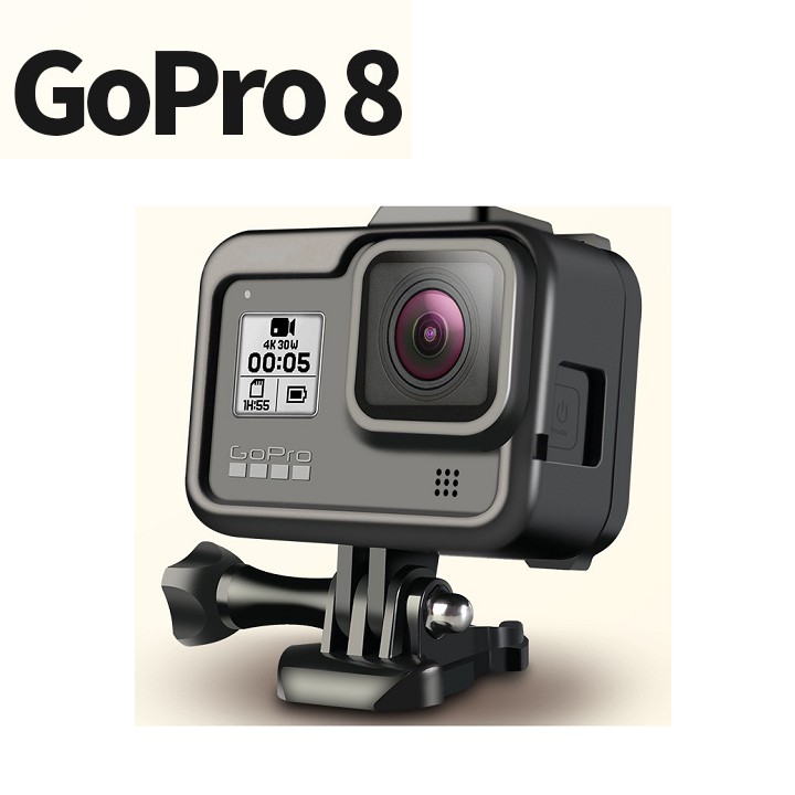 Ốp bảo vệ gopro 8 bằng nhựa chống va đập hỗ trợ gắn đèn chiếu sáng