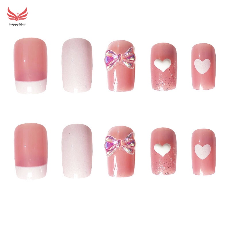 Set 24 móng tay giả dài thời trang cá tính và keo dán trang trí móng nghệ thuật cho nữ