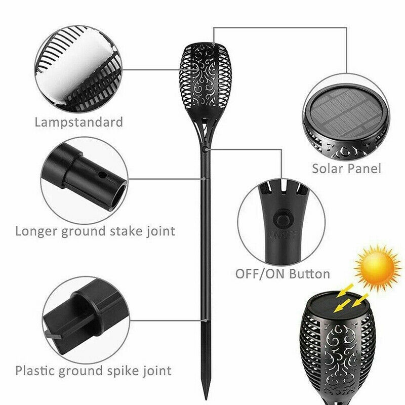 Bộ 4 Đèn LED Hiệu Ứng Ngọn Lửa Trang Trí Sân Vườn