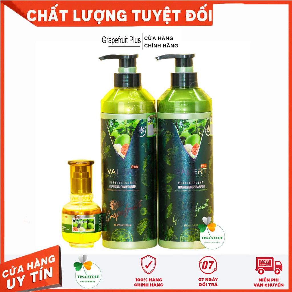 [Tặng Tinh Dầu Bưởi] Cặp Dầu Gội Xả Bưởi Grapefruit Plus 850ML | Giảm Rụng Tóc, Phục Hồi Hư Tổn, Khô Xơ, Giúp Mọc Tóc