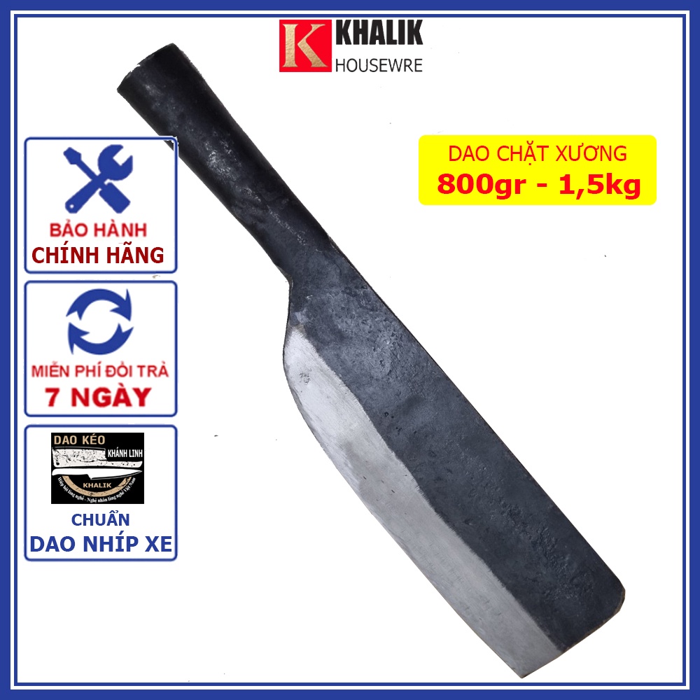 Dao chặt xương chuẩn KLPN-MH chuyên dùng cho nhà bếp rèn thủ công bằng nhíp ô tô - Bộ dao bếp Đa Sỹ thương hiệu KHALIK