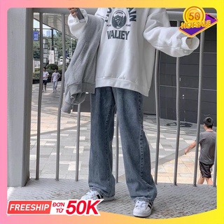 Quần jean nữ ống rộng chất đẹp QJ04 Hopeshopz, Quần jeans nữ basic ống suông rộng ulzang