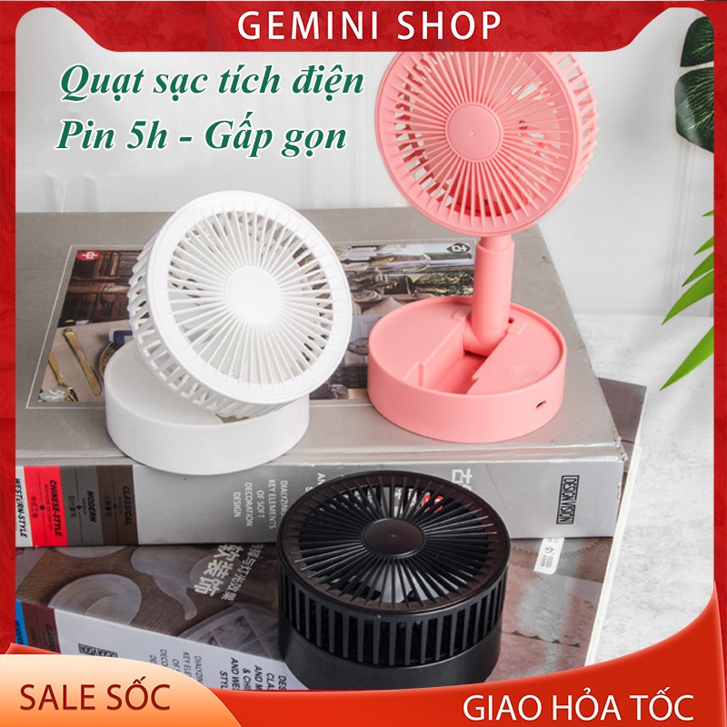 Quạt sạc tích điện mini gấp gọn A9 mini cầm tay để bàn siêu mát pin dùng 5h GEMINI SHOP | BigBuy360 - bigbuy360.vn