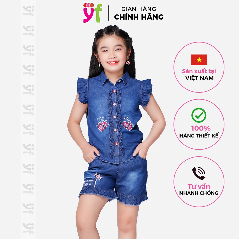 Quần Short ngắn YF lai bèo, vải cotton mềm mịn, thoáng mát 9QX535