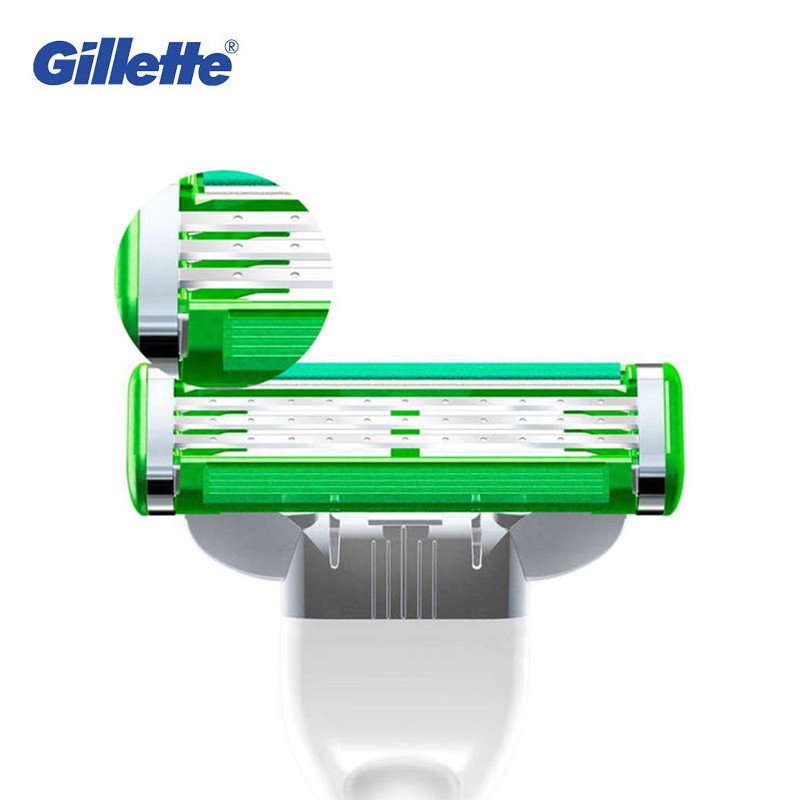 (hàng Mới Về) Dao Cạo Râu Gillette Mach 3 Lưỡi Dao 4 Lưỡi Chất Lượng Cao Cho Nam