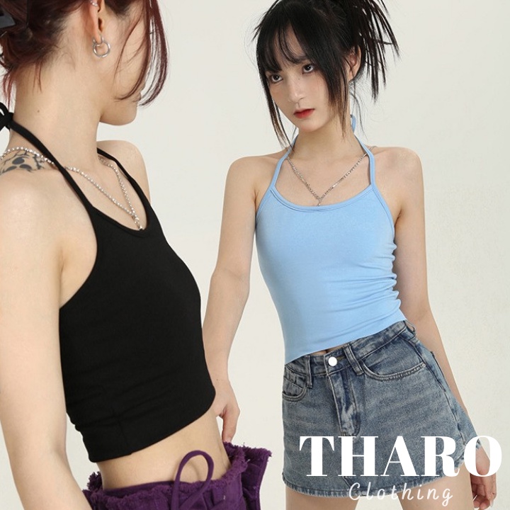 Áo Croptop Nữ Cột Dây Basic - Tharo Clothing - [AO59]