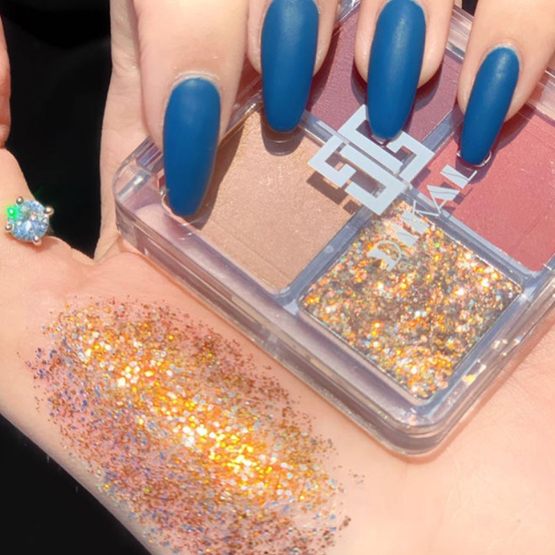 Bảng phấn mắt DIKALU Ireneda bốn màu tông đất lì mịn lấp lánh