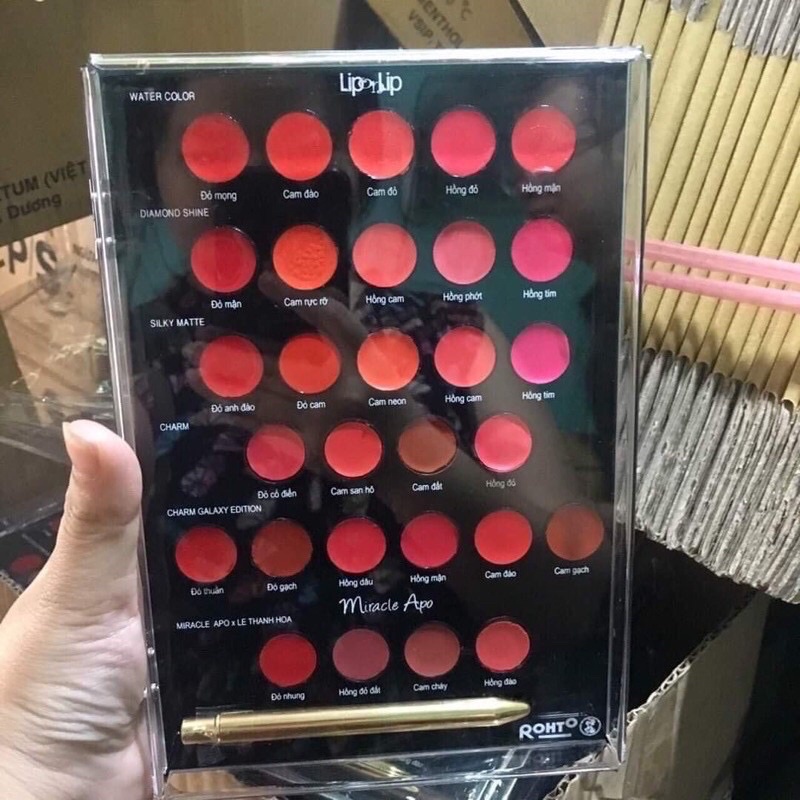 💋  Bảng son 29 Màu Miracle Apo và Lip on Lip