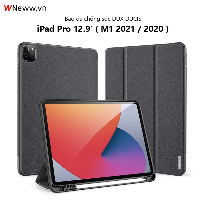 Ốp lưng Dux Ducis iPad Pro M1 12.9' 2021 / iPad Pro 12.9' 2020 Chống sốc, Kiểu bao da