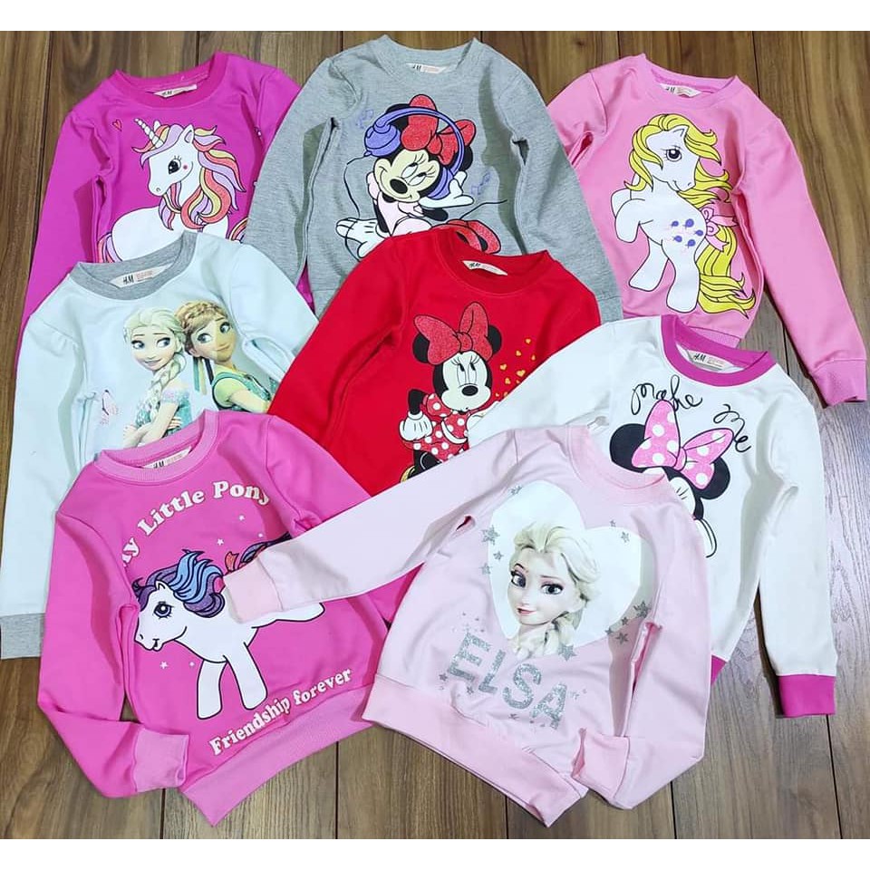 Bộ Nỉ da cá bé gái size đại HM 9-14Y