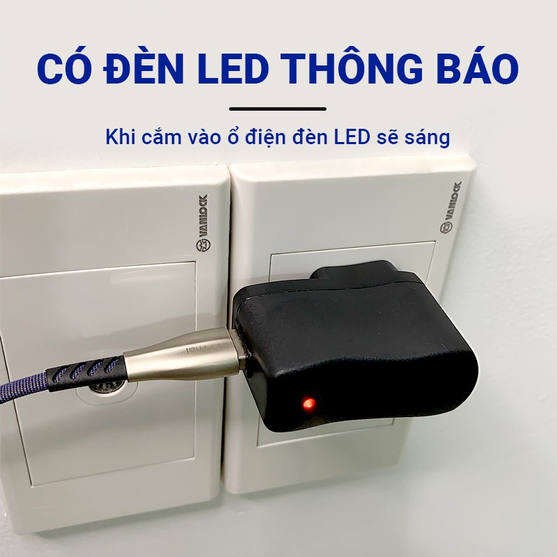 Cốc sạc SY-788 chất liệu nhựa ABS cao cấp, an toàn tốc độ sạc 1A có đèn LED thông báo, thiết kế nhỏ gọn dễ mang