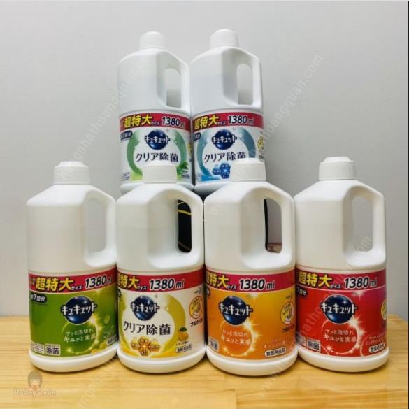 Nước rửa chén Kao 1380 ml Nhật đậm đặc nước rửa bát Kao Kyute Hàng Nhật MÍT ĐẶC | BigBuy360 - bigbuy360.vn