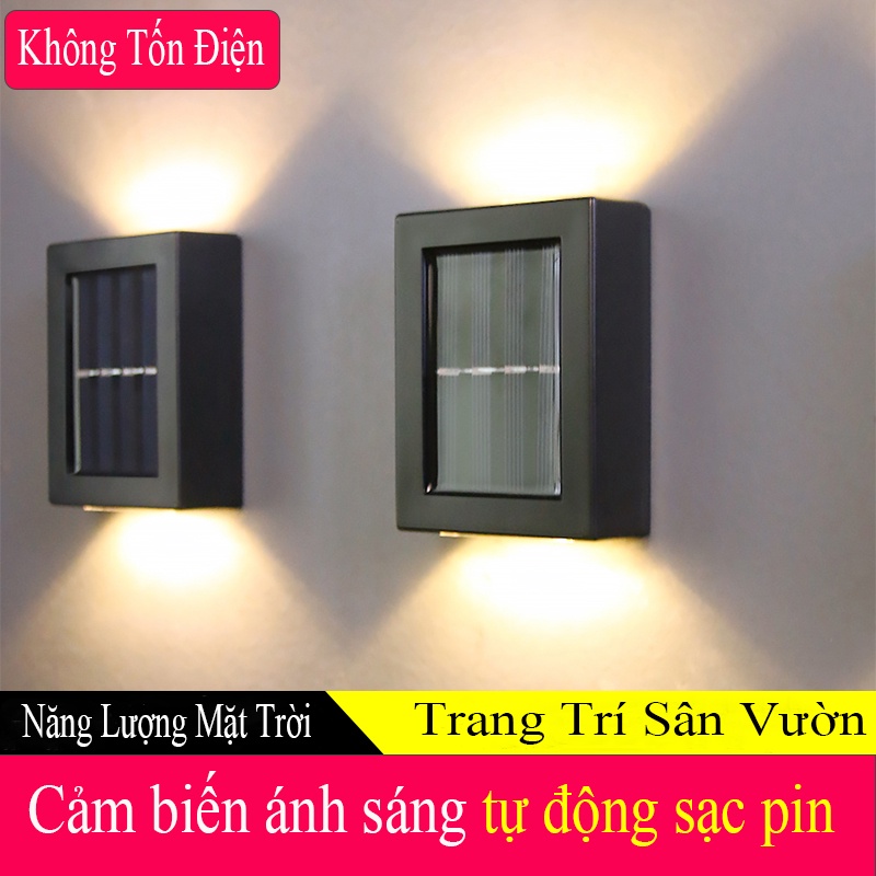 Đèn Gắn Tường 2 LED Cảm Ứng Chuyển Động PIR Sử Dụng Năng Lượng Mặt Trời Dùng Trang Trí Sân Vườn Quán Cafe