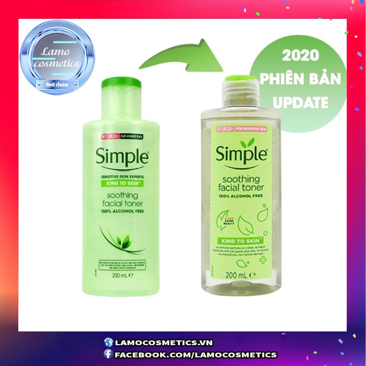 HÀNG NHẬP KHẨU Nước hoa hồng Simple, Toner Simple Kind To Skin Soothing