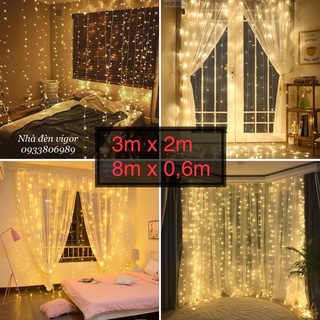 Đèn Led Thả Rèm Mưa 8m x 0,6m Đứng yên/ Có chớp, Có đầu nối