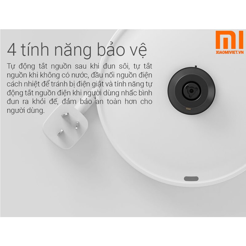 Ấm Đun Nước Siêu Tốc Xiaomi MIJIA 1A - Bình đun nước Xiaomi 1A - Kết Nối Đồng Bộ Với Điện Thoại - An Toàn Mọi Gia Đình