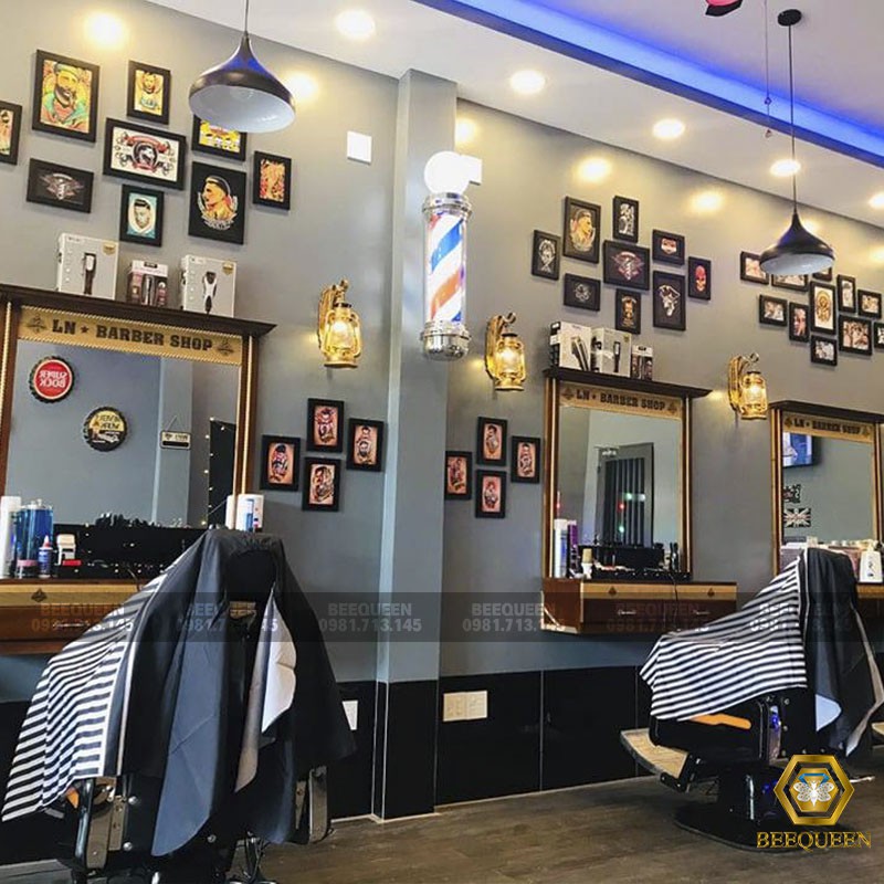 20 Bộ Tranh Khung Trang Trí Quán Tóc Barber Shop - Salon Tóc Nam Siêu Nét - Tặng kèm phụ kiện