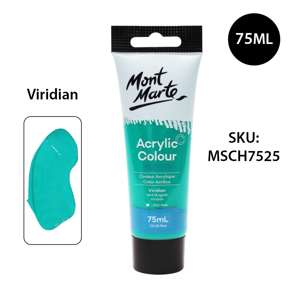 Màu Acrylic Mont Marte 75ml - Viridian - Acrylic Colour Paint Signature 75ml (2.54oz) - MSCH7525