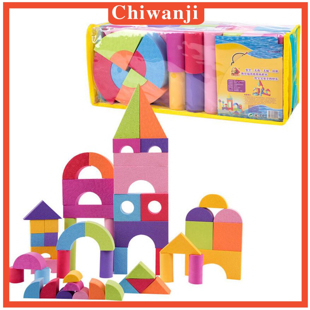 [CHIWANJI] 50pcs Kid Soft & Safe Foam Building Block Baby Educational Assembly Toy Gift