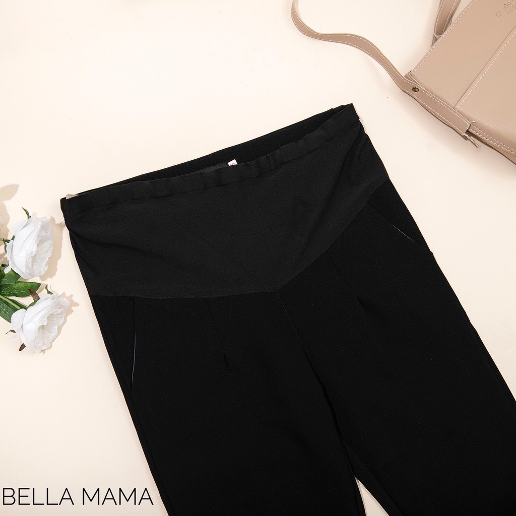 Quần Baggy Bầu Công Sở, Chất Liệu Vải Trượt Hàn Quốc Có Đáp Bụng Và Chun Chỉnh Bụng  Bella Mama - Q11