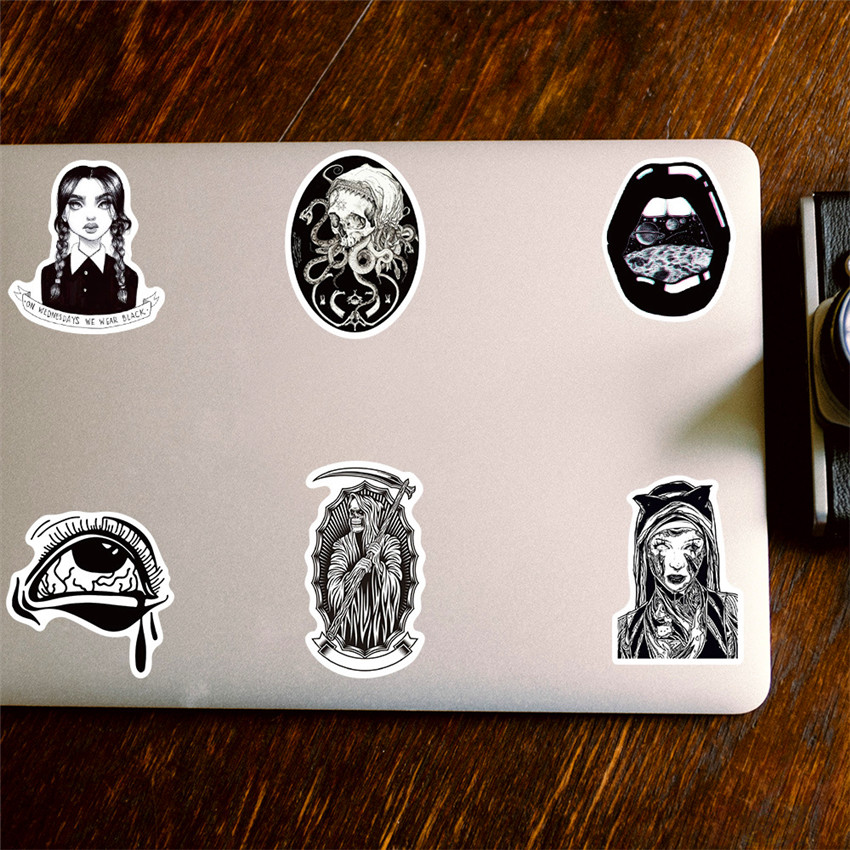 ❉ Gothic Queen - Series 03 Punk Art Stickers ❉ 50Pcs/Set DIY Luggage Laptop Skateboard Decals Doodle Stickers