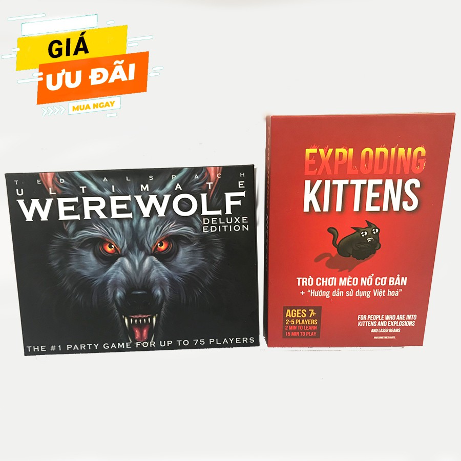 Đồ chơi Ma sói bản đầy đủ 78 lá + Mèo Nổ exploding kittens chơi cùng bạn bè