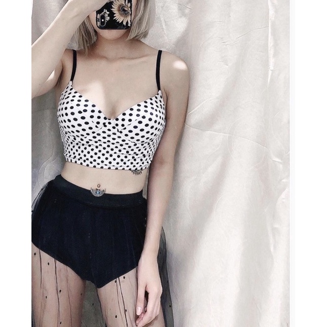 [BKN225] <HÀN> SET BIKINI 3 MÓN CHẤM BI KÈM CHÂN VÁY KIỂU HÀN (CẠP CAO) (CÓ GỌNG) | BigBuy360 - bigbuy360.vn