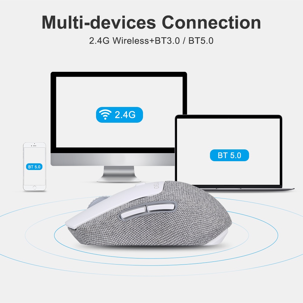 Chuột quang không dây DELUX M520 mini 6 nút 1600 DPI 2.4Ghz thiết kế hỗ trợ sử dụng cho máy tính xách tay máy tính bàn