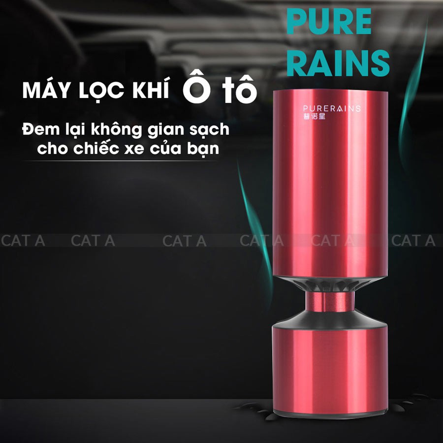 Máy lọc không khí mini cao cấp PURERAINS - Máy lọc không khí dành cho xe hơi, ô tô, phòng ngủ - Chính hãng