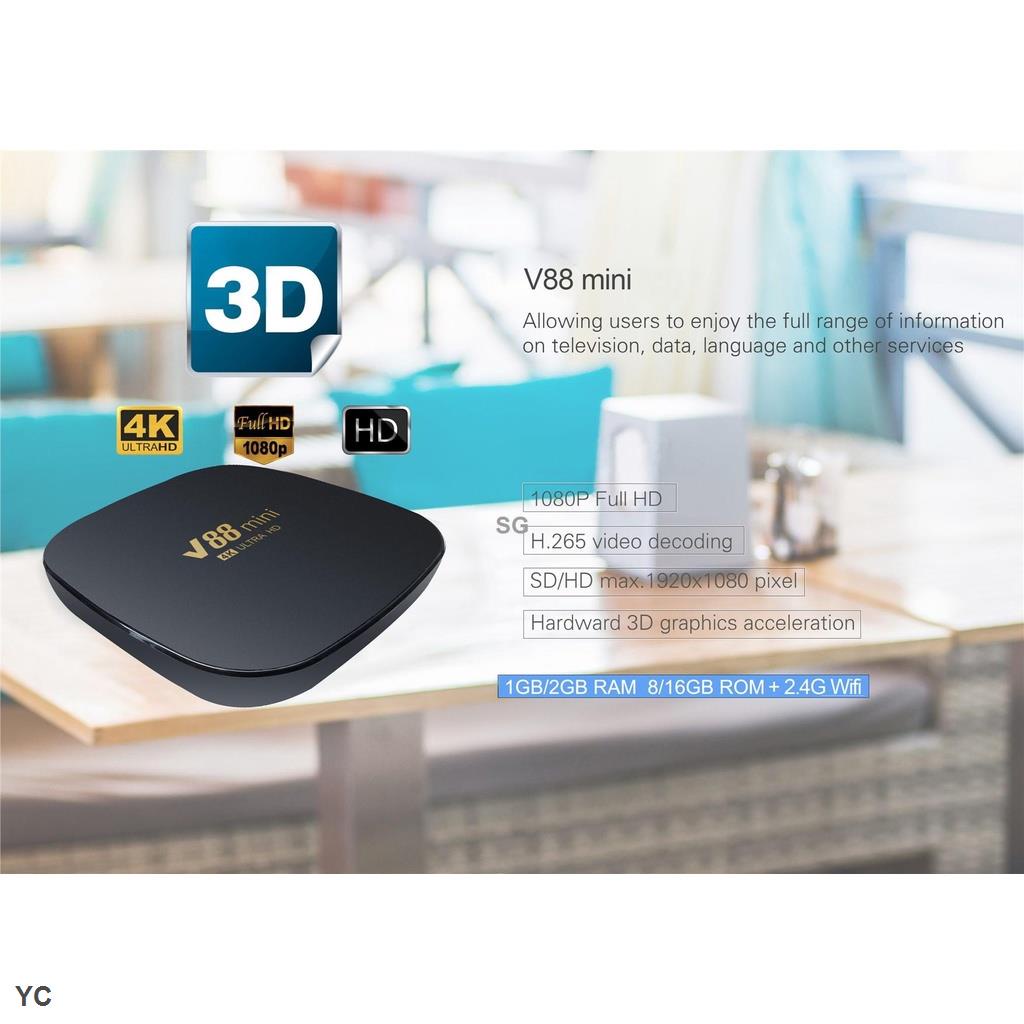 Đầu TV Box V88 mini Thông Minh 2022 32 + 512GB Android 12.0 8K ChấT LượNg Cao KèM Phụ KiệN