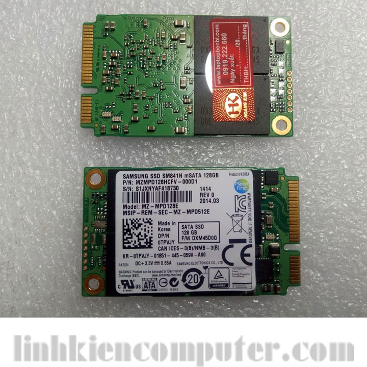 Ổ cứng msata 128GB SSD samsung | Ổ cứng zin tháo máy, ngoại hình đẹp như mới