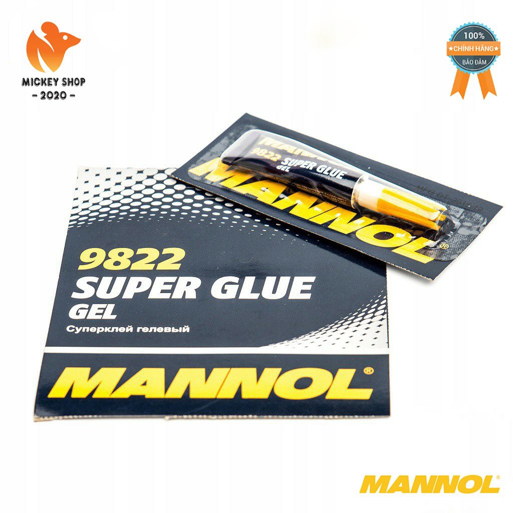 [Pro] Combo 2 Tuýp Gel Dán Đa Năng Khô Nhanh MANNOL 9822 – 3g/ tuýp GEL Super Glue, Hàng Đức Chính Hãng – Mickey2020shop