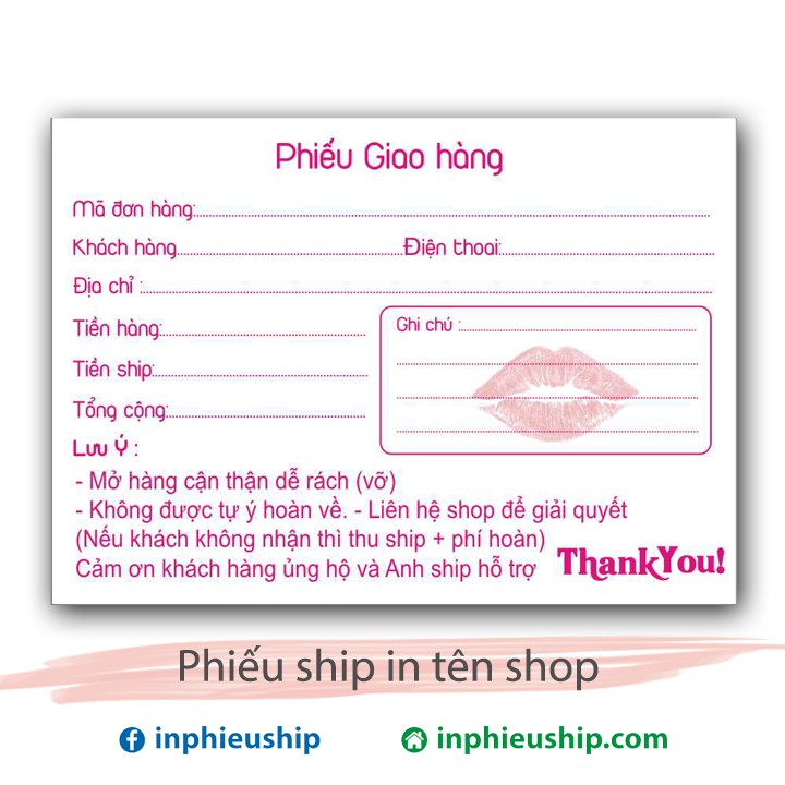 Phiếu ship hàng Le Quyen 1200 tờ