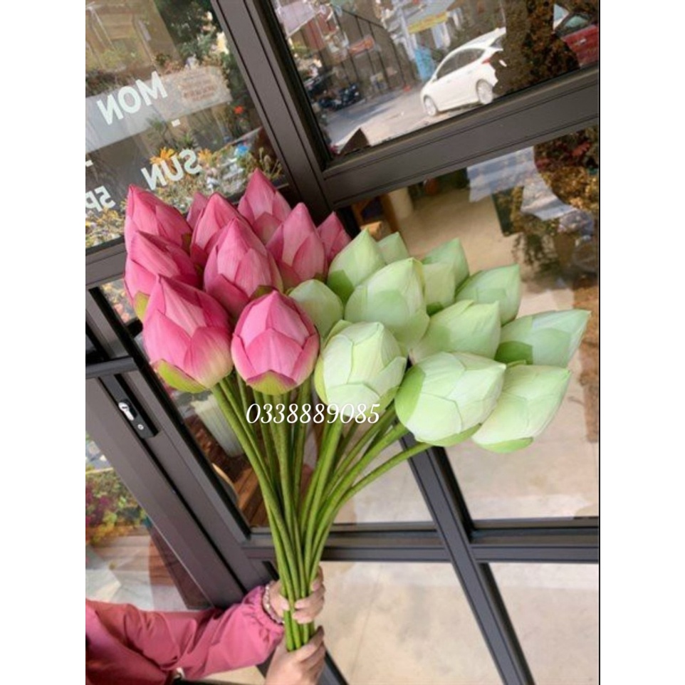 Hoa sen giả BÁCH DIỆP QUAN ÂM bông sen lụa đẹp cao cấp