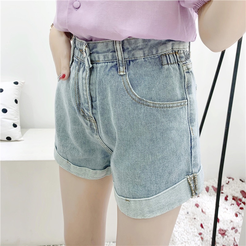 Quần short jean nữ NRVP ống rộng thời trang Hàn Quốc