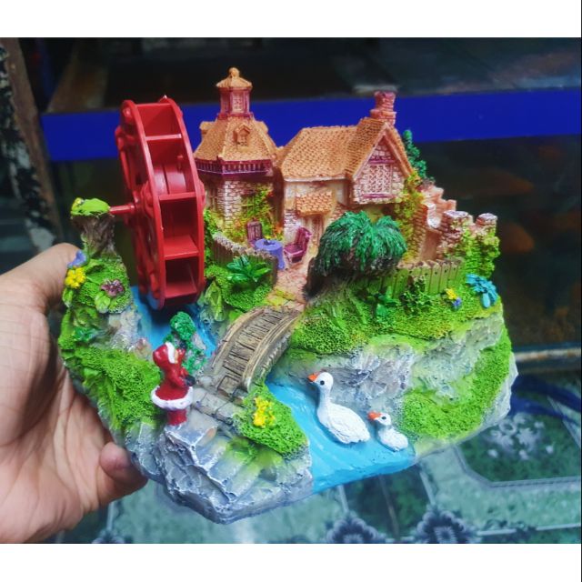 CẢNH NHÀ TRANG TRÍ HỒ CÁ NON BỘ 18x11x11cm