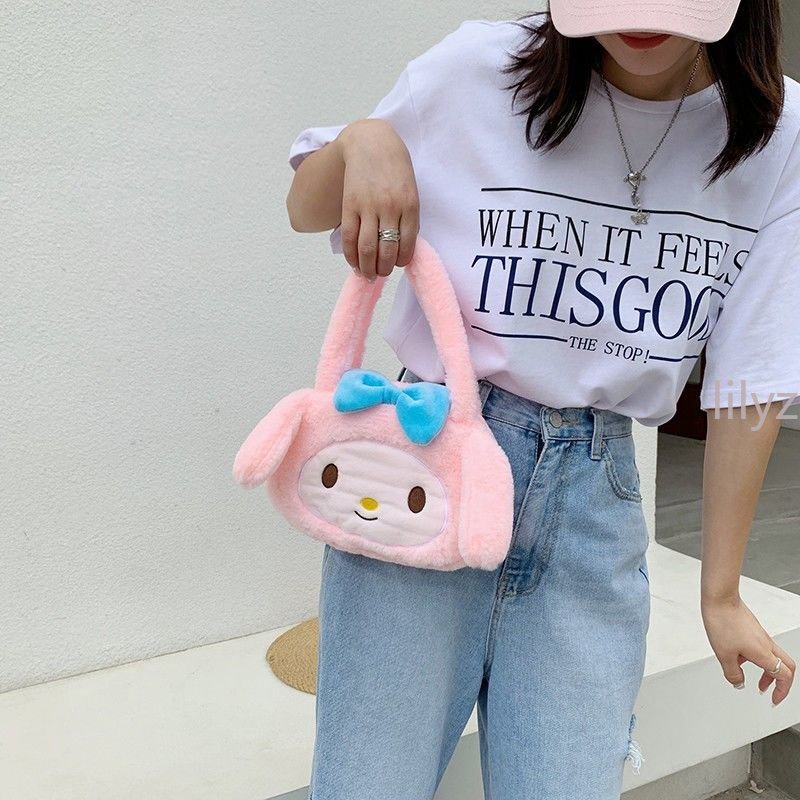Túi Đeo Vai Hình Kuromi My Melody Cinnamoroll Sanrio Nhồi Bông Đáng Yêu Làm Quà Giáng Sinh