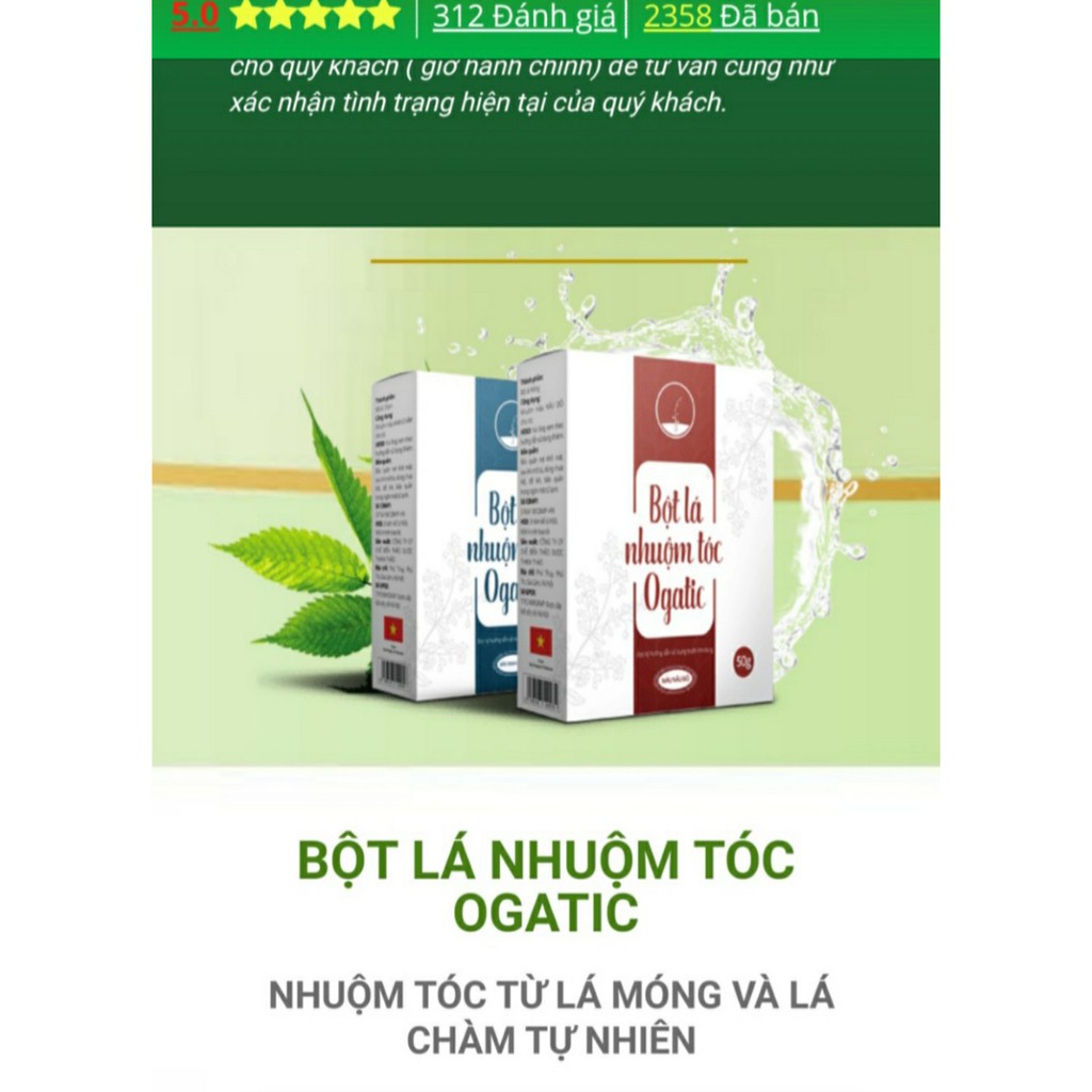 6 hộp bột lá nhuộm tóc OGATIC