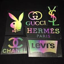 Decal Logo Sticker Patch in áo ủi trực tiếp lên vải phản quang 7 màu