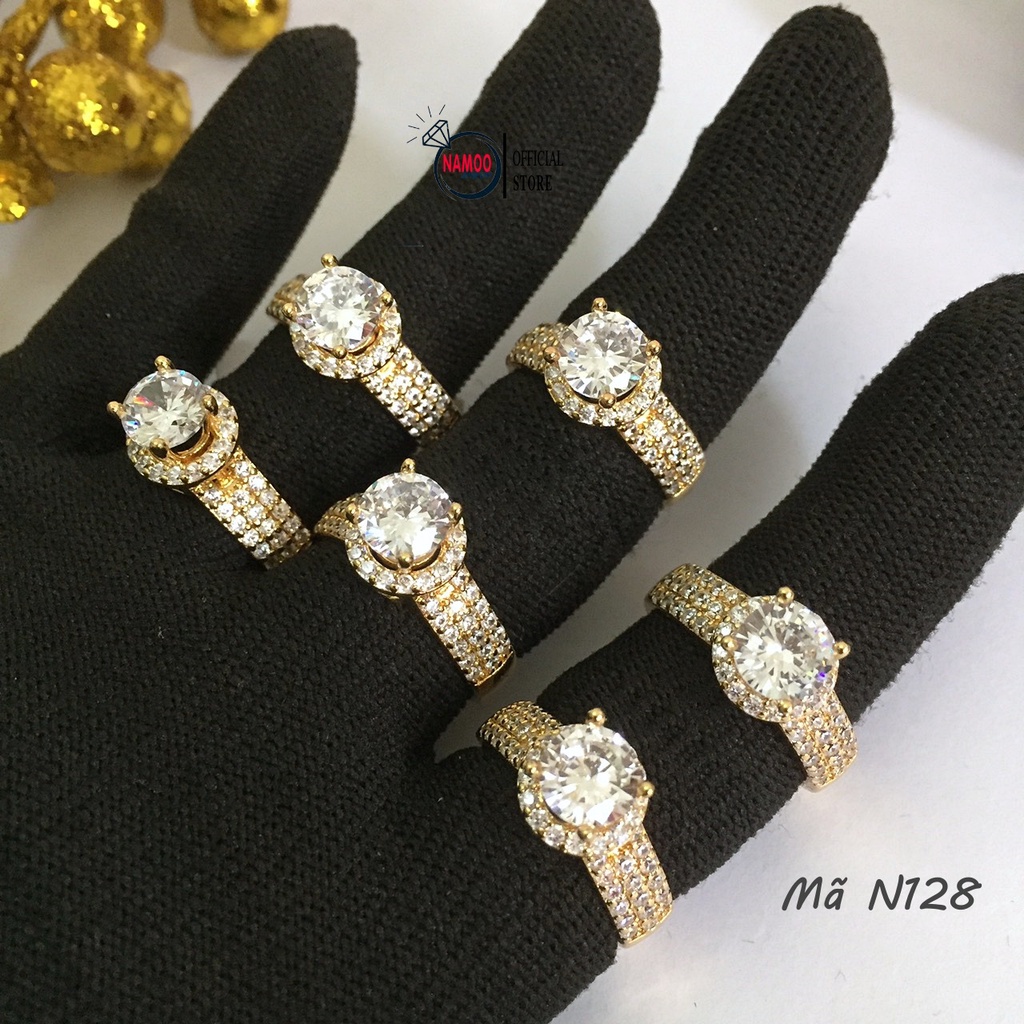 Nhẫn Nữ Đính Đá N128 có size cho tay bé 5 6 7 8 Hàng Đẹp Moona Jewelry