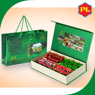 Hộp trà biếu thượng hạng 500g - Trà ô long (oolong) Kim Tuyên Phước Lạc hộp xanh