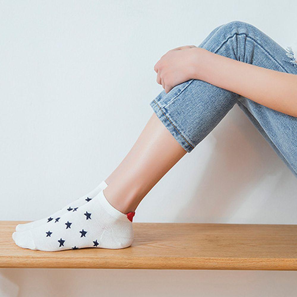 Vớ Thuyền Cổ Thấp In Họa Tiết Tai Động Vật / Trái Tim Màu Đỏ