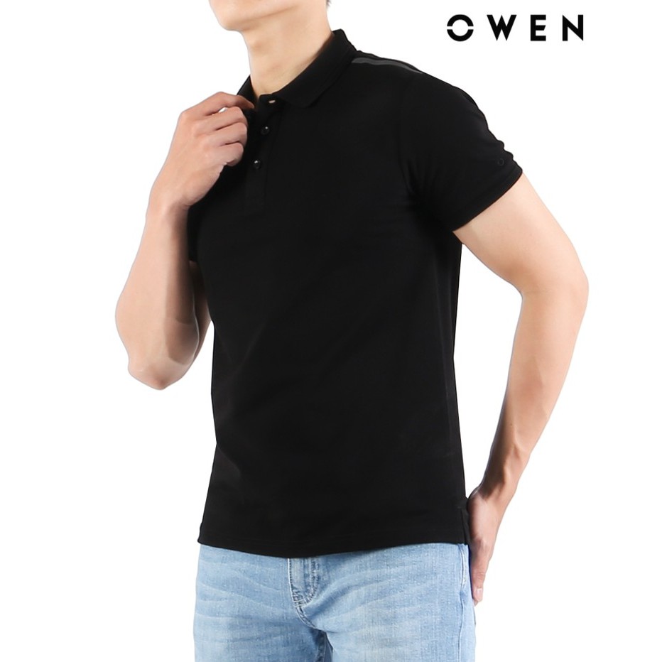 Áo polo ngắn tay Owen Bodyfit màu đen - APV21841 | BigBuy360 - bigbuy360.vn