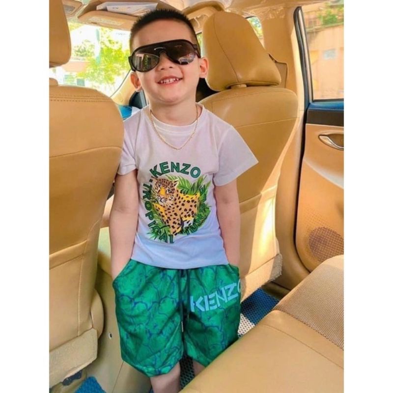 BỘ COTTON KEMZOO QUẦN XANH CHO BÉ